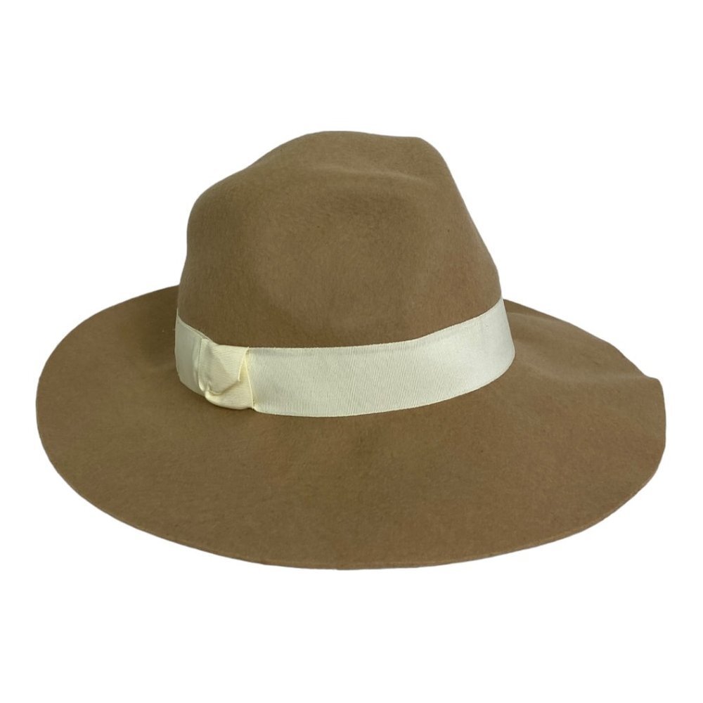 NWT Nordstrom 100% Wool Felt Fedora Hat Brown Adjustable Ribbon‎ Felted New Tags